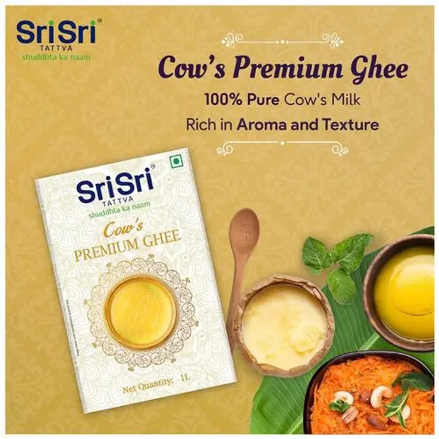 Sri Sri Tattva Premium Cow Ghee - For Better Digestion and Immunity, 1 L Ceka Pack-6.webp